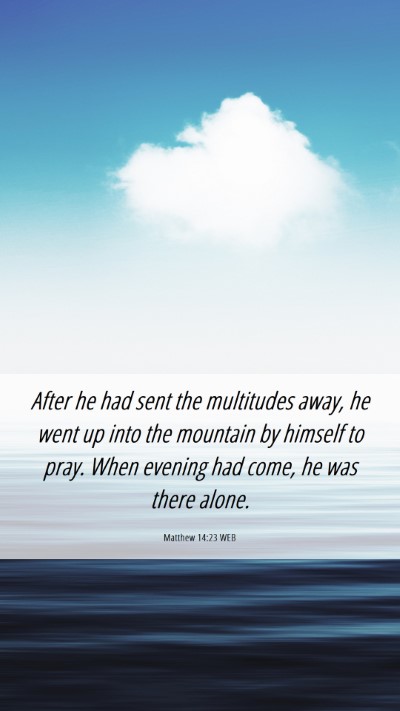 Picture 06 - Matthew 14:23 WEB Mobile Phone Wallpaper - After he had sent the multitudes away, he went up - Mobile Bible Verse Wallpaper