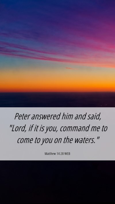 Picture 06 - Matthew 14:28 WEB Mobile Phone Wallpaper - Peter answered him and said, 