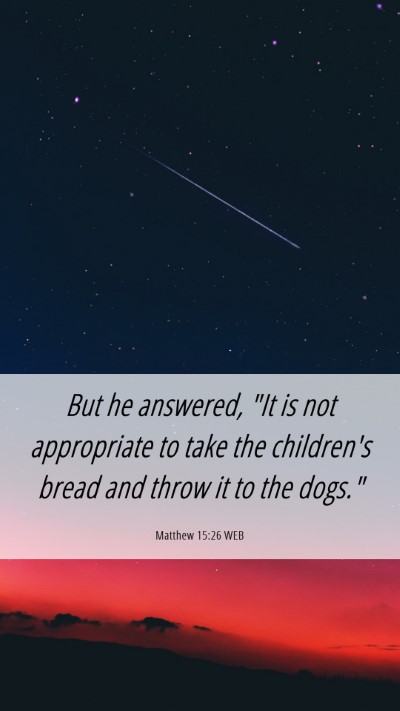 Picture 06 - Matthew 15:26 WEB Mobile Phone Wallpaper - But he answered, 