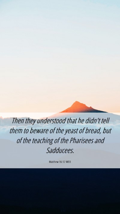 Picture 06 - Matthew 16:12 WEB Mobile Phone Wallpaper - Then they understood that he didn't tell them to - Mobile Bible Verse Wallpaper