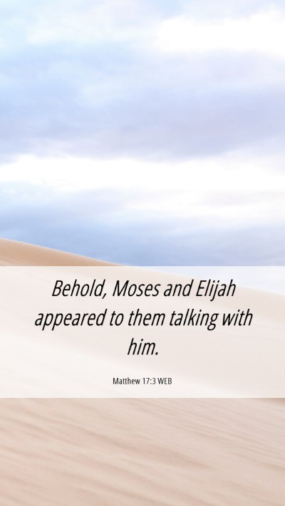 Picture 06 - Matthew 17:3 WEB Mobile Phone Wallpaper - Behold, Moses and Elijah appeared to them talking - Mobile Bible Verse Wallpaper