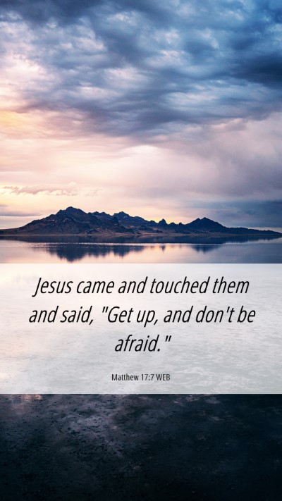 Picture 06 - Matthew 17:7 WEB Mobile Phone Wallpaper - Jesus came and touched them and said, 