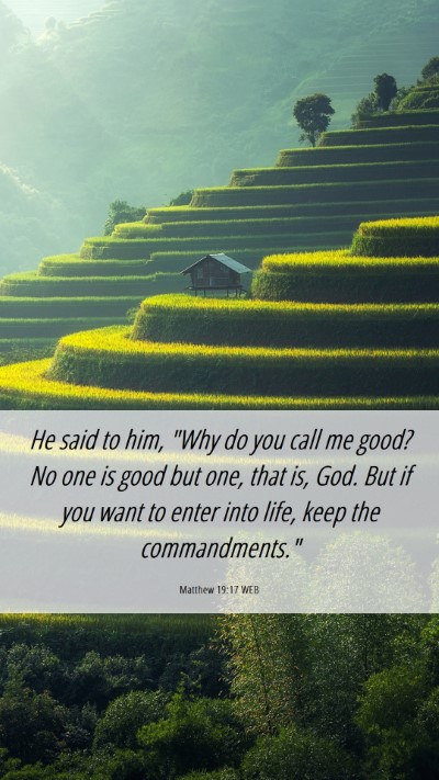 Picture 06 - Matthew 19:17 WEB Mobile Phone Wallpaper - He said to him, 