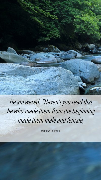 Picture 06 - Matthew 19:4 WEB Mobile Phone Wallpaper - He answered, 