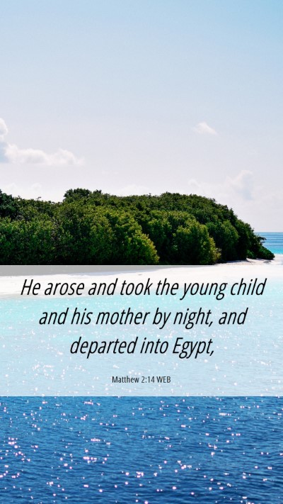Picture 06 - Matthew 2:14 WEB Mobile Phone Wallpaper - He arose and took the young child and his mother - Mobile Bible Verse Wallpaper