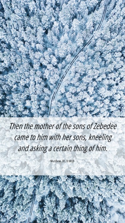 Picture 06 - Matthew 20:20 WEB Mobile Phone Wallpaper - Then the mother of the sons of Zebedee came to - Mobile Bible Verse Wallpaper