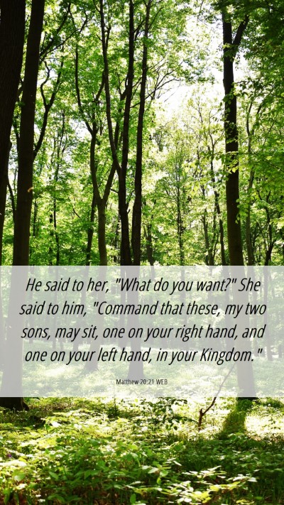 Picture 06 - Matthew 20:21 WEB Mobile Phone Wallpaper - He said to her, 