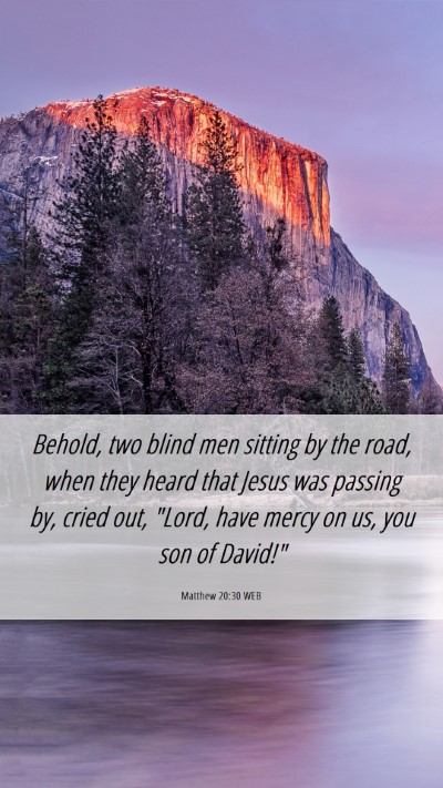 Picture 06 - Matthew 20:30 WEB Mobile Phone Wallpaper - Behold, two blind men sitting by the road, when - Mobile Bible Verse Wallpaper