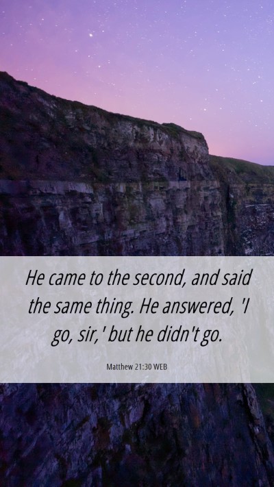 Picture 06 - Matthew 21:30 WEB Mobile Phone Wallpaper - He came to the second, and said the same thing. - Mobile Bible Verse Wallpaper