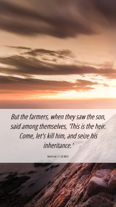 Picture 06 - Matthew 21:38 WEB Mobile Phone Wallpaper - But the farmers, when they saw the son, said - Mobile Bible Verse Wallpaper