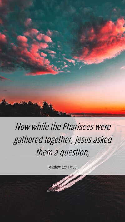 Picture 06 - Matthew 22:41 WEB Mobile Phone Wallpaper - Now while the Pharisees were gathered together, - Mobile Bible Verse Wallpaper