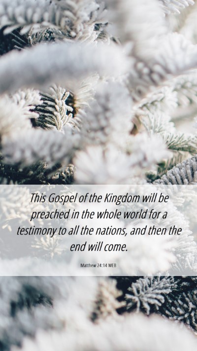 Picture 06 - Matthew 24:14 WEB Mobile Phone Wallpaper - This Gospel of the Kingdom will be preached in - Mobile Bible Verse Wallpaper