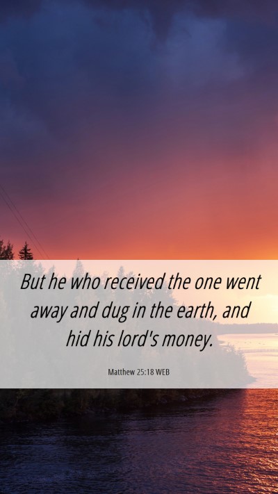 Picture 06 - Matthew 25:18 WEB Mobile Phone Wallpaper - But he who received the one went away and dug in - Mobile Bible Verse Wallpaper