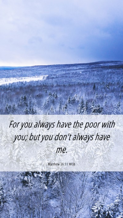 Picture 06 - Matthew 26:11 WEB Mobile Phone Wallpaper - For you always have the poor with you; but you - Mobile Bible Verse Wallpaper