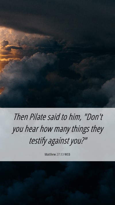 Picture 06 - Matthew 27:13 WEB Mobile Phone Wallpaper - Then Pilate said to him, 