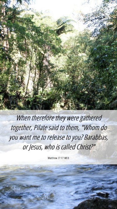 Picture 06 - Matthew 27:17 WEB Mobile Phone Wallpaper - When therefore they were gathered together, - Mobile Bible Verse Wallpaper