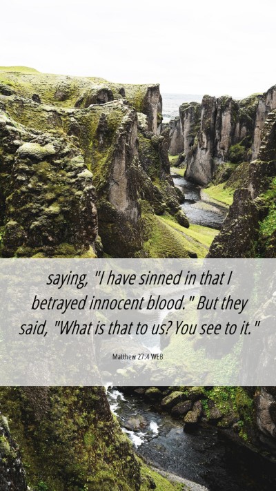 Picture 06 - Matthew 27:4 WEB Mobile Phone Wallpaper - saying, 