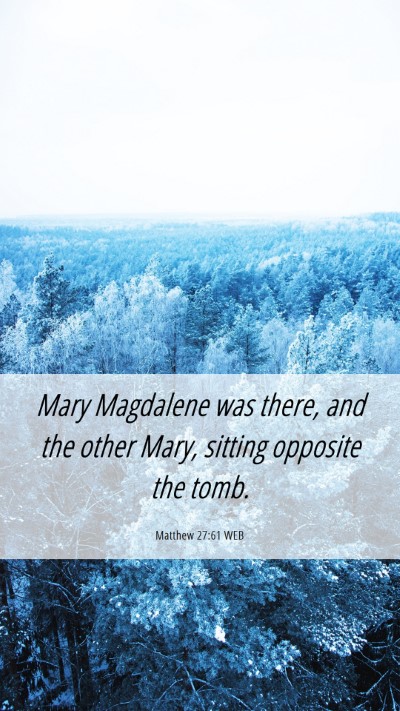 Picture 06 - Matthew 27:61 WEB Mobile Phone Wallpaper - Mary Magdalene was there, and the other Mary, - Mobile Bible Verse Wallpaper