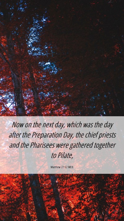 Picture 06 - Matthew 27:62 WEB Mobile Phone Wallpaper - Now on the next day, which was the day after the - Mobile Bible Verse Wallpaper