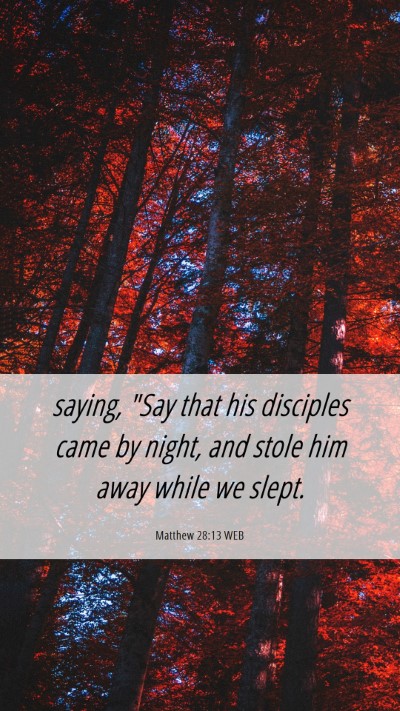 Picture 06 - Matthew 28:13 WEB Mobile Phone Wallpaper - saying, 