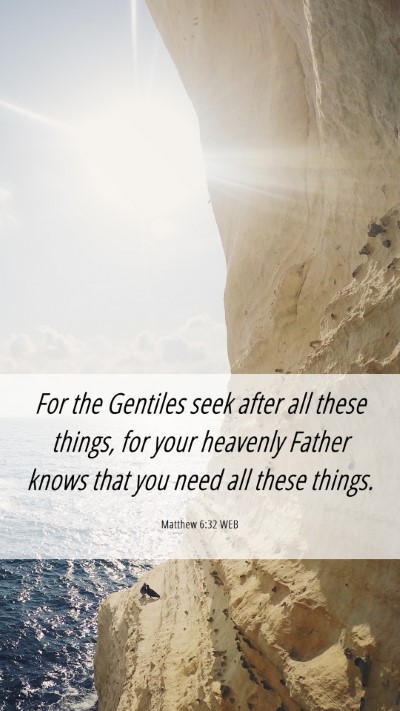 Picture 06 - Matthew 6:32 WEB Mobile Phone Wallpaper - For the Gentiles seek after all these things, for - Mobile Bible Verse Wallpaper