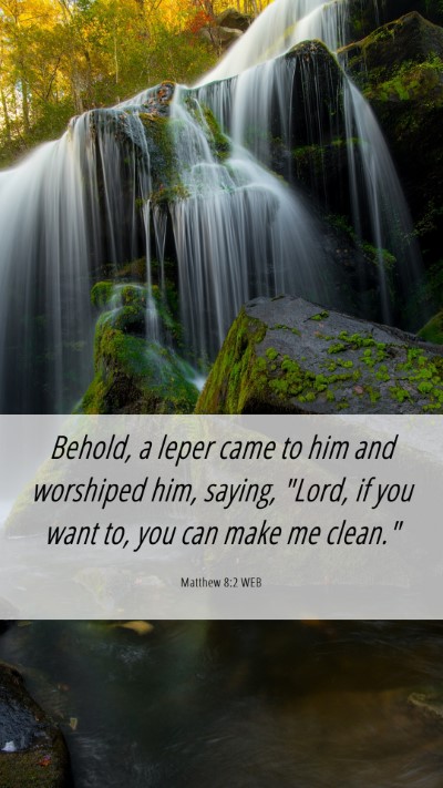 Picture 06 - Matthew 8:2 WEB Mobile Phone Wallpaper - Behold, a leper came to him and worshiped him, - Mobile Bible Verse Wallpaper