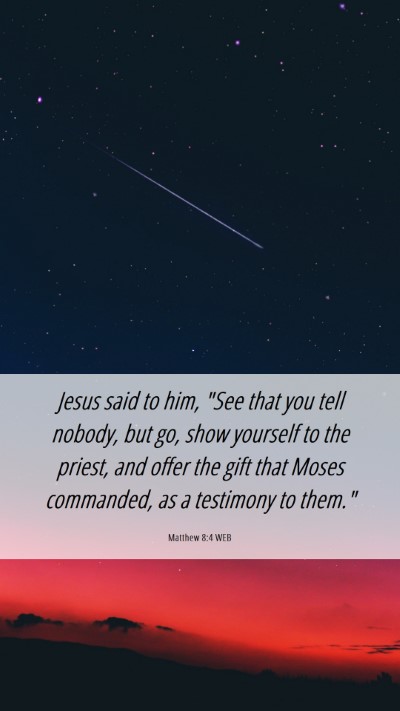 Picture 06 - Matthew 8:4 WEB Mobile Phone Wallpaper - Jesus said to him, 