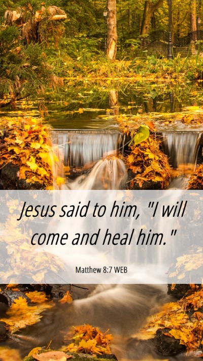 Picture 06 - Matthew 8:7 WEB Mobile Phone Wallpaper - Jesus said to him, 