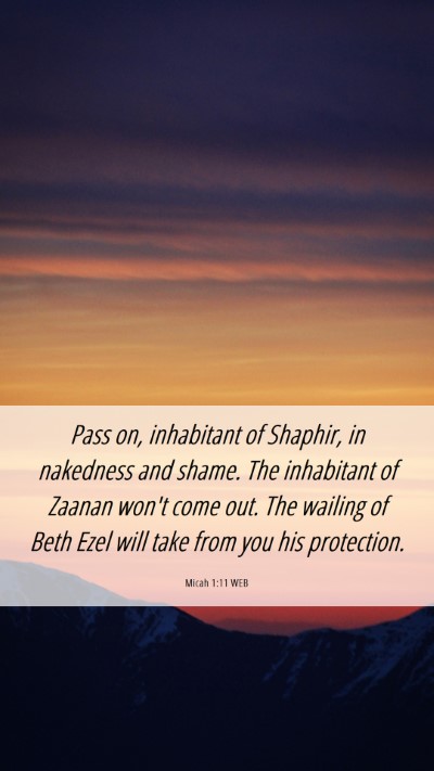Picture 06 - Micah 1:11 WEB Mobile Phone Wallpaper - Pass on, inhabitant of Shaphir, in nakedness and - Mobile Bible Verse Wallpaper