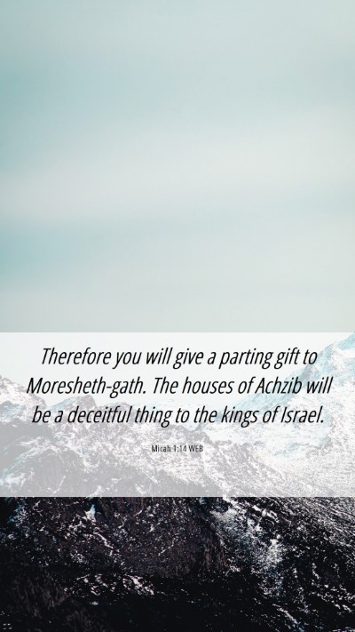 Picture 06 - Micah 1:14 WEB Mobile Phone Wallpaper - Therefore you will give a parting gift to - Mobile Bible Verse Wallpaper