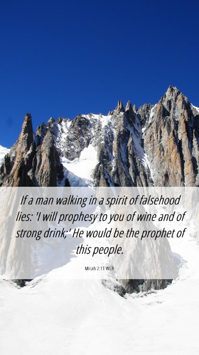 Picture 06 - Micah 2:11 WEB Mobile Phone Wallpaper - If a man walking in a spirit of falsehood lies: - Mobile Bible Verse Wallpaper