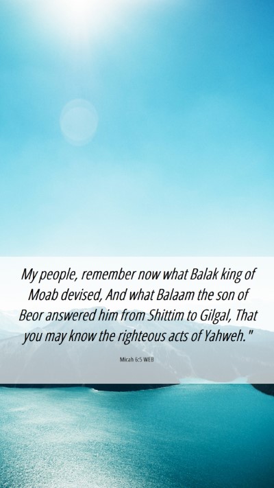 Picture 06 - Micah 6:5 WEB Mobile Phone Wallpaper - My people, remember now what Balak king of Moab - Mobile Bible Verse Wallpaper