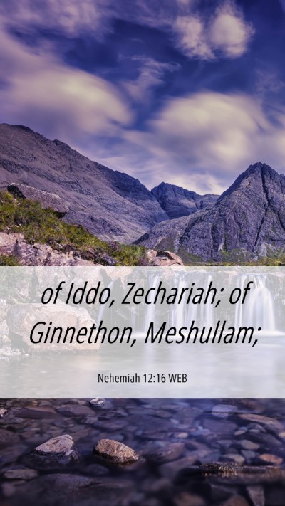 Picture 06 - Nehemiah 12:16 WEB Mobile Phone Wallpaper - of Iddo, Zechariah; of Ginnethon, - Mobile Bible Verse Wallpaper