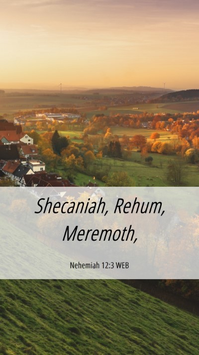 Picture 06 - Nehemiah 12:3 WEB Mobile Phone Wallpaper - Shecaniah, Rehum, - Mobile Bible Verse Wallpaper