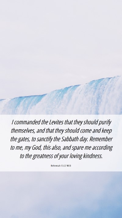 Picture 06 - Nehemiah 13:22 WEB Mobile Phone Wallpaper - I commanded the Levites that they should purify - Mobile Bible Verse Wallpaper