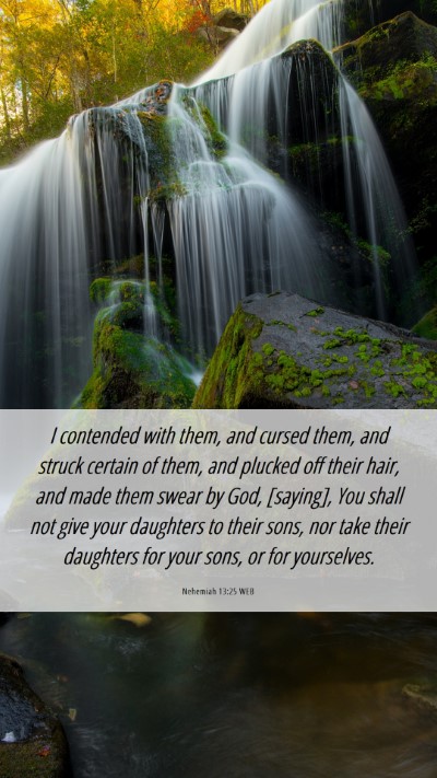 Picture 06 - Nehemiah 13:25 WEB Mobile Phone Wallpaper - I contended with them, and cursed them, and - Mobile Bible Verse Wallpaper