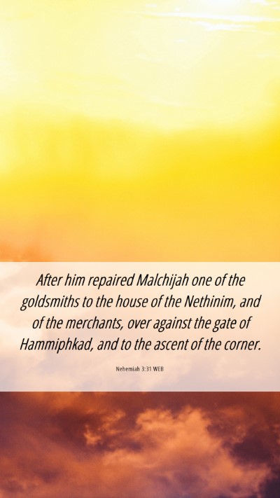 Picture 06 - Nehemiah 3:31 WEB Mobile Phone Wallpaper - After him repaired Malchijah one of the - Mobile Bible Verse Wallpaper