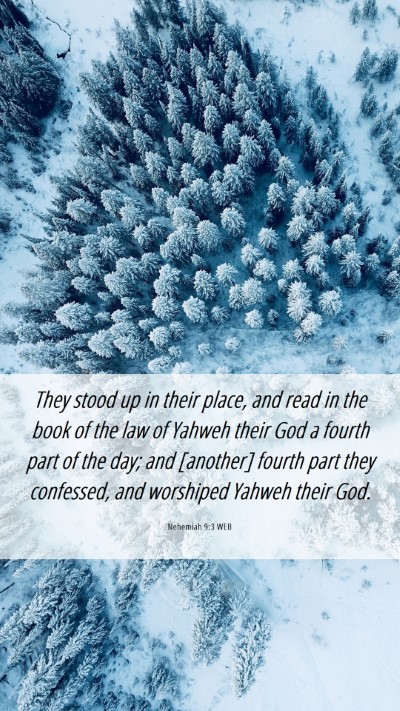 Picture 06 - Nehemiah 9:3 WEB Mobile Phone Wallpaper - They stood up in their place, and read in the - Mobile Bible Verse Wallpaper