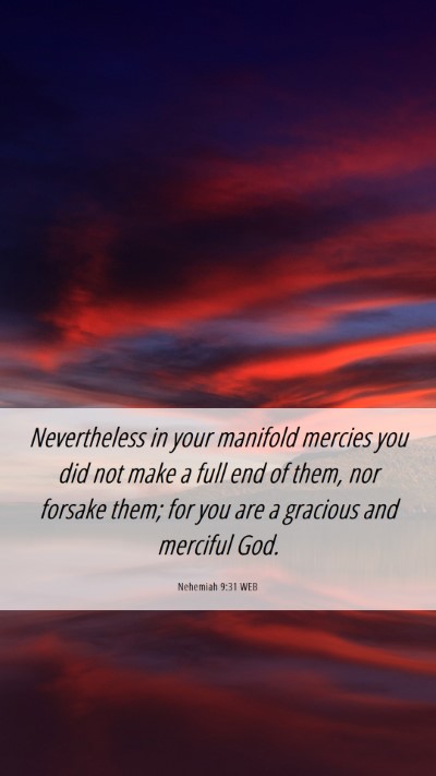 Picture 06 - Nehemiah 9:31 WEB Mobile Phone Wallpaper - Nevertheless in your manifold mercies you did not - Mobile Bible Verse Wallpaper