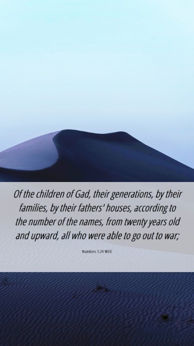 Picture 06 - Numbers 1:24 WEB Mobile Phone Wallpaper - Of the children of Gad, their generations, by - Mobile Bible Verse Wallpaper