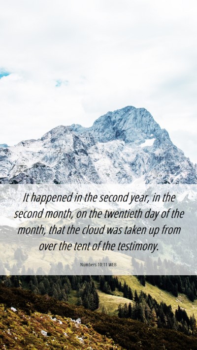Picture 06 - Numbers 10:11 WEB Mobile Phone Wallpaper - It happened in the second year, in the second - Mobile Bible Verse Wallpaper