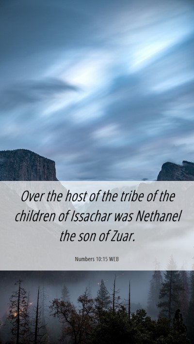 Picture 06 - Numbers 10:15 WEB Mobile Phone Wallpaper - Over the host of the tribe of the children of - Mobile Bible Verse Wallpaper