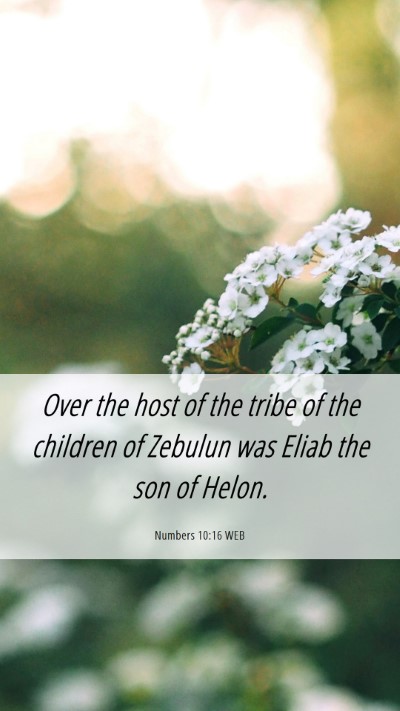 Picture 06 - Numbers 10:16 WEB Mobile Phone Wallpaper - Over the host of the tribe of the children of - Mobile Bible Verse Wallpaper