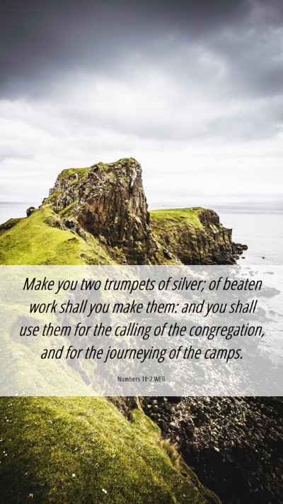 Picture 06 - Numbers 10:2 WEB Mobile Phone Wallpaper - Make you two trumpets of silver; of beaten work - Mobile Bible Verse Wallpaper