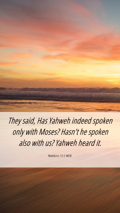 Picture 06 - Numbers 12:2 WEB Mobile Phone Wallpaper - They said, Has Yahweh indeed spoken only with - Mobile Bible Verse Wallpaper
