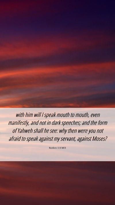 Picture 06 - Numbers 12:8 WEB Mobile Phone Wallpaper - with him will I speak mouth to mouth, even - Mobile Bible Verse Wallpaper