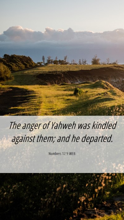 Picture 06 - Numbers 12:9 WEB Mobile Phone Wallpaper - The anger of Yahweh was kindled against them; and - Mobile Bible Verse Wallpaper