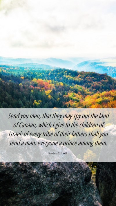 Picture 06 - Numbers 13:2 WEB Mobile Phone Wallpaper - Send you men, that they may spy out the land of - Mobile Bible Verse Wallpaper