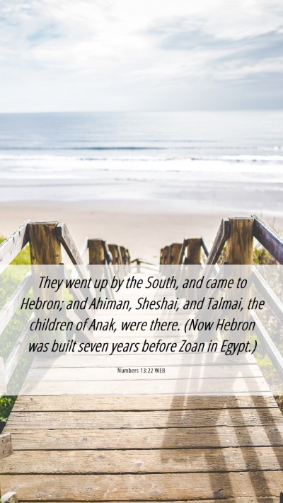Picture 06 - Numbers 13:22 WEB Mobile Phone Wallpaper - They went up by the South, and came to Hebron; - Mobile Bible Verse Wallpaper