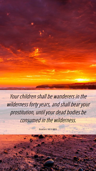 Picture 06 - Numbers 14:33 WEB Mobile Phone Wallpaper - Your children shall be wanderers in the - Mobile Bible Verse Wallpaper